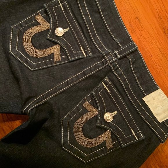 TRUE RELIGION dark wash Boot Cut Jeans (L-24) - Picture 6 of 8